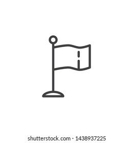 Flag pole line icon. linear style sign for mobile concept and web design. Military battle flag outline vector icon. Symbol, logo illustration. Vector graphics