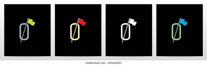 Flag Pole On Letter Logo Design O