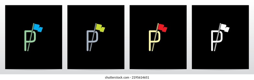 Pole on Letter Logo Design P