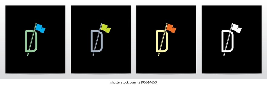 Marca Pole On Letter Logo Design D