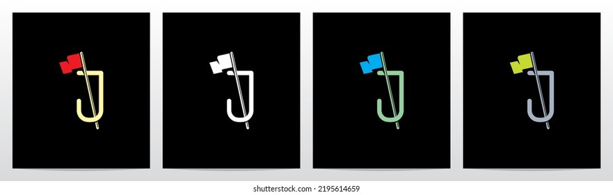 Flag-Pole auf Letter-Logo-Design J
