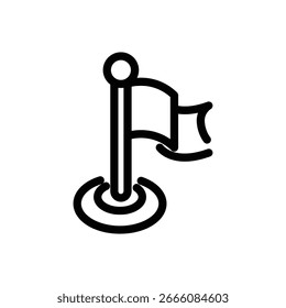 flag with pole outline icon vector design good for web or mobile app