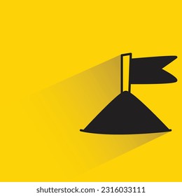 flag pole with shadow on yellow background