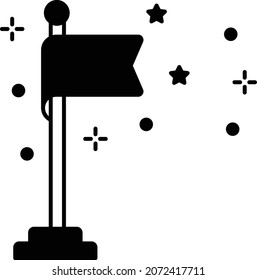 Flag with Pole and star Concept Vector Icon Design, Party Celebrations Symbol, Winter Holiday Season Sign, New Year and Christmas Stock Illustration