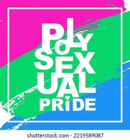The flag of polysexual pride. Vector illustration. Pink, green and blue brush strokes drawn by hand. Sexual identification.