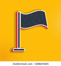 Flag pop art style vector icon. Vector pop art style vector icon. Retro style illustration