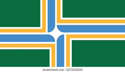 Flag of Portland - Oregon - United States emblem graphic element Illustration template design
