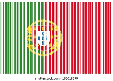 The Flag of Portugal in a Barcode Format