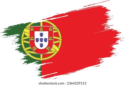 Bandera de Portugal, fondo del pincel Vector Ilustración