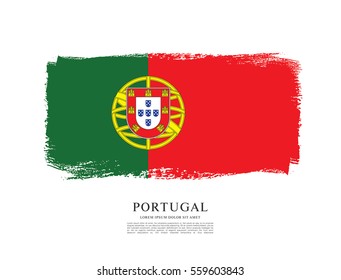 Flag of Portugal, brush stroke background