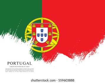 Flag of Portugal, brush stroke background