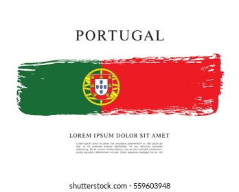 Flag of Portugal, brush stroke background