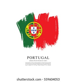 Flag of Portugal, brush stroke background