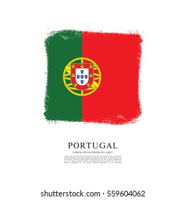 Flag of Portugal, brush stroke background