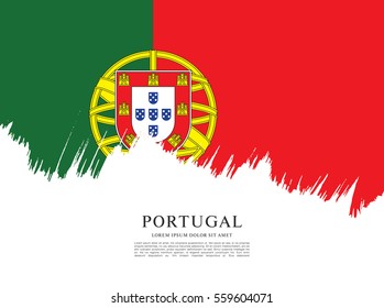 Flag of Portugal, brush stroke background