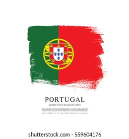 Flag of Portugal, brush stroke background