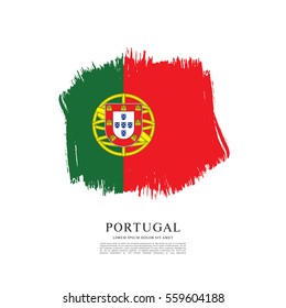 Flag of Portugal, brush stroke background