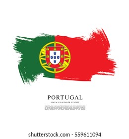 Flag of Portugal, brush stroke background