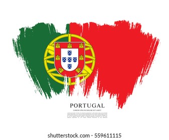 Flag of Portugal, brush stroke background