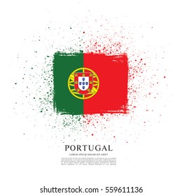 Flag of Portugal, brush stroke background