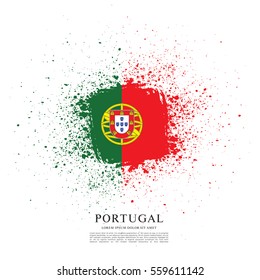 Flag of Portugal, brush stroke background
