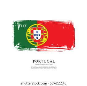 Flag of Portugal, brush stroke background