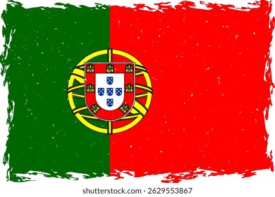 Flag of portugal brush stroke grunge texture