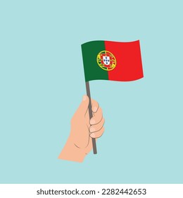 Flag of Portugal, Hand Holding flag