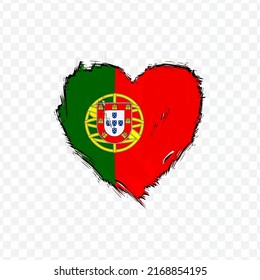 Flag Of Portugal in love texture brush  with transparent background, vector illustration in eps file