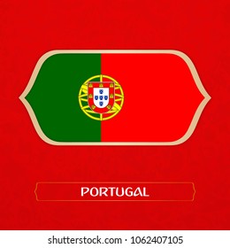 flag of Portugal is made in Football style