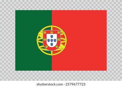 Flag of Portugal. Portuguese national symbol in official colors. Template icon. Abstract vector background.