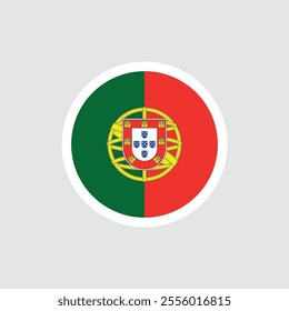 Flag of Portugal. Portuguese red and green flag with coat of arms. National symbol of the Portuguese Republic.