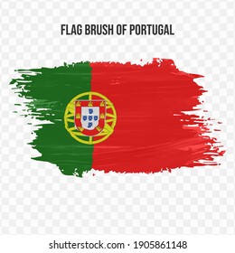 Flag Of Portugal in texture brush  with transparent background, vector illustration in eps file