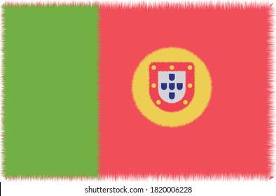 Flag of Portugal. Vector. Accurate dimensions, element proportions and colors portuguese sign flag symbol.