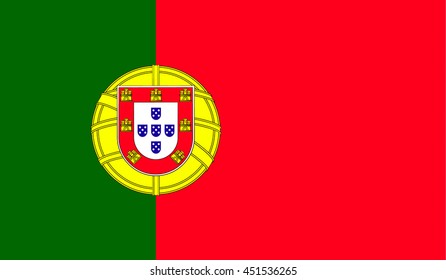 Flag of Portugal. Vector. Accurate dimensions, element proportions and colors