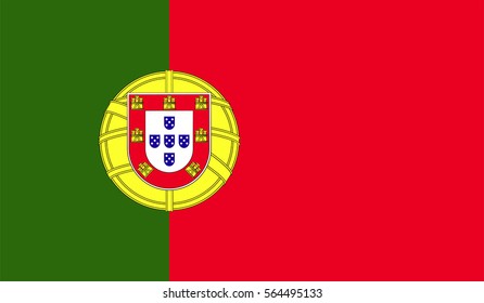 Flag of Portugal. Vector. Accurate dimensions, element proportions and colors.