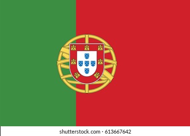 Flag of Portugal. Vector. Accurate dimensions, element proportions and colors.