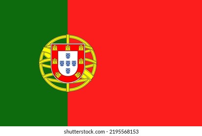 Flagge Portugals. Vektorgrafik.
