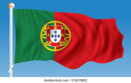 Bandera de Portugal - ilustración vectorial