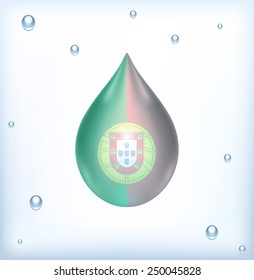 Flag of Portugal water drop