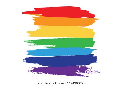  Flag Pride Rainbow Lgbt Lesbian. Vector hand drawn LGBT concept.