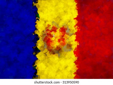 The flag of the Principality of Andorra in Vector Square Design