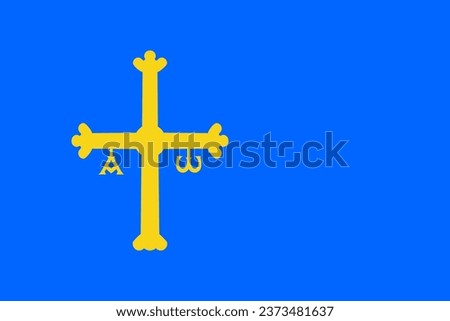Flag of Principality of Asturias (Kingdom of Spain, Autonomous communities of Spain) Asturies Foto stock © 