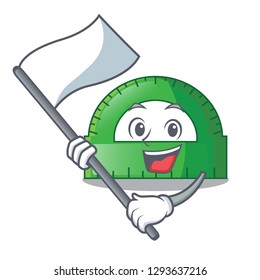 With flag protractor isolated in the a cartoons