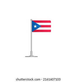 flag of Puerto. flag Puerto on flagpole. vector icon isolated on white background