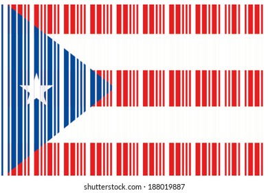 The Flag of Puerto Rico in a Barcode Format