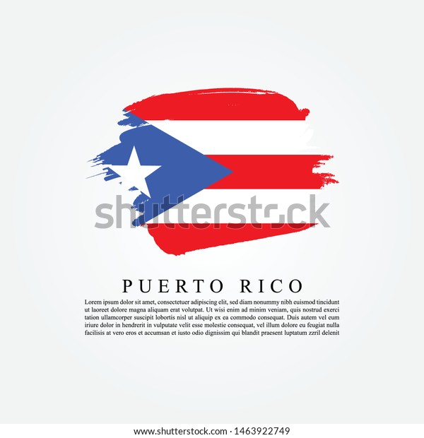 Flag Puerto Rico Brush Effect Information Stock Vector Royalty