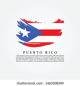 Flag of Puerto Rico with brush stroke effect vector template design