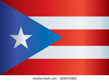 Flag of Puerto Rico, Commonwealth of Puerto Rico. Bright, colorful vector illustration.