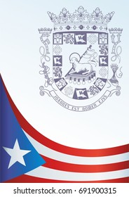 Flag of Puerto Rico, Commonwealth of Puerto Rico, template for the award, an official document with the flag and the symbol of Puerto Rico